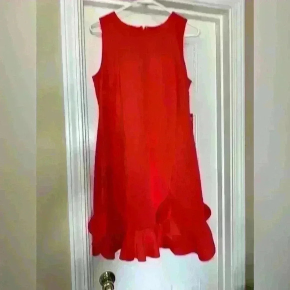 NWT VINCE CAMUTO Ruffle-Hem Shift Dress Size 10 - Picture 2 of 10